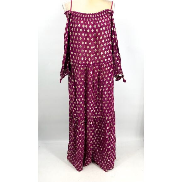 LILLY PULITZER Women's Dayla Maxi Cover-Up XL Dark Red Gold Amarena Cherry NWT - Picture 4 of 12